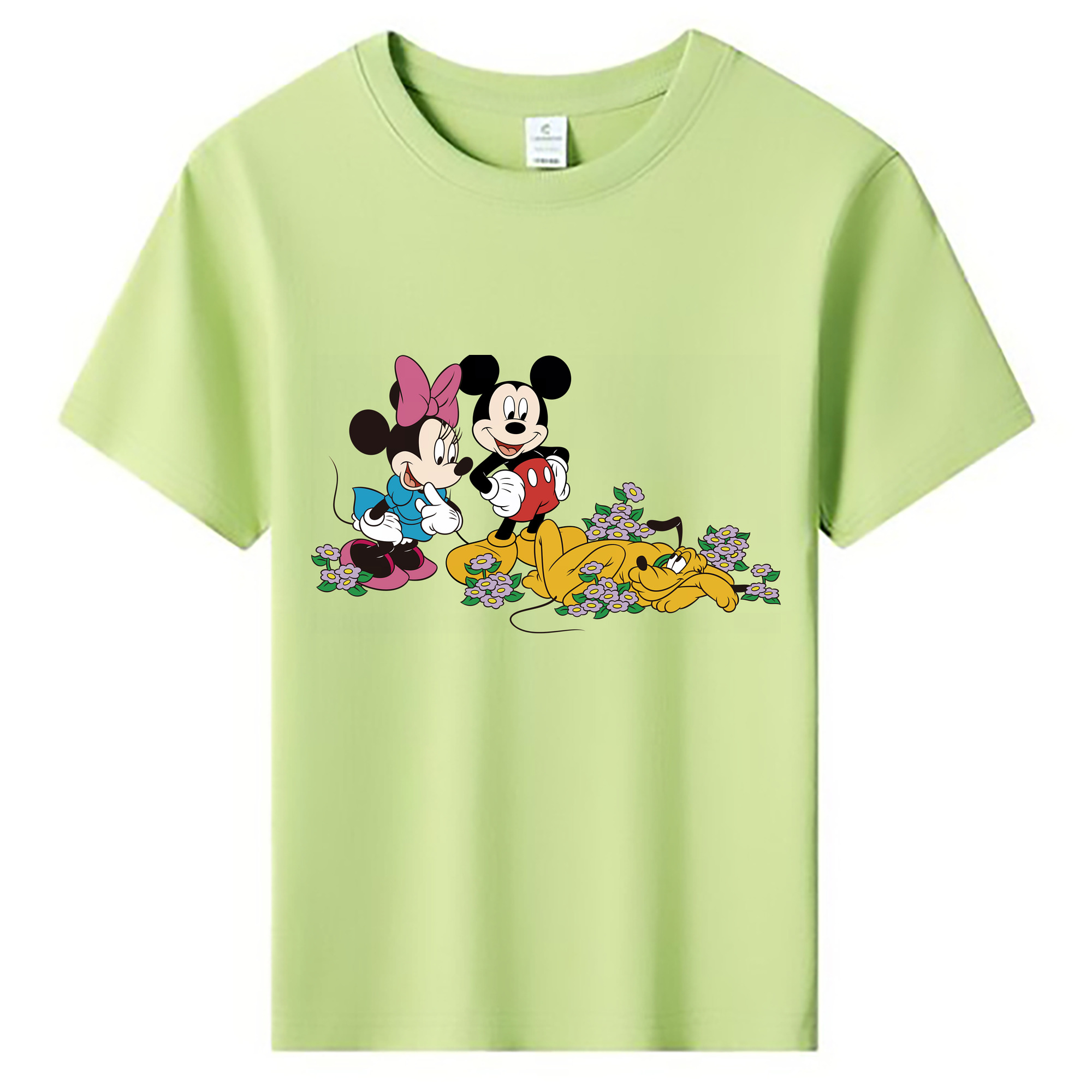 （画像用） ミッキーマウス Mickey Mouse 綿100％キッズTシャツ（フロントプリント）